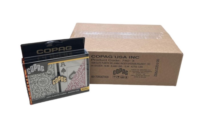 Bridge Super Index 1546  Green Burgundy 12 Setups COPAG Case