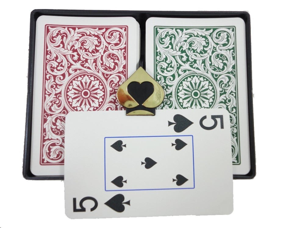 Bridge Super Index 1546  Green Burgundy 12 Setups COPAG Case