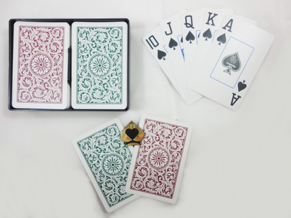 Bridge Super Index 1546  Green Burgundy 12 Setups COPAG Case