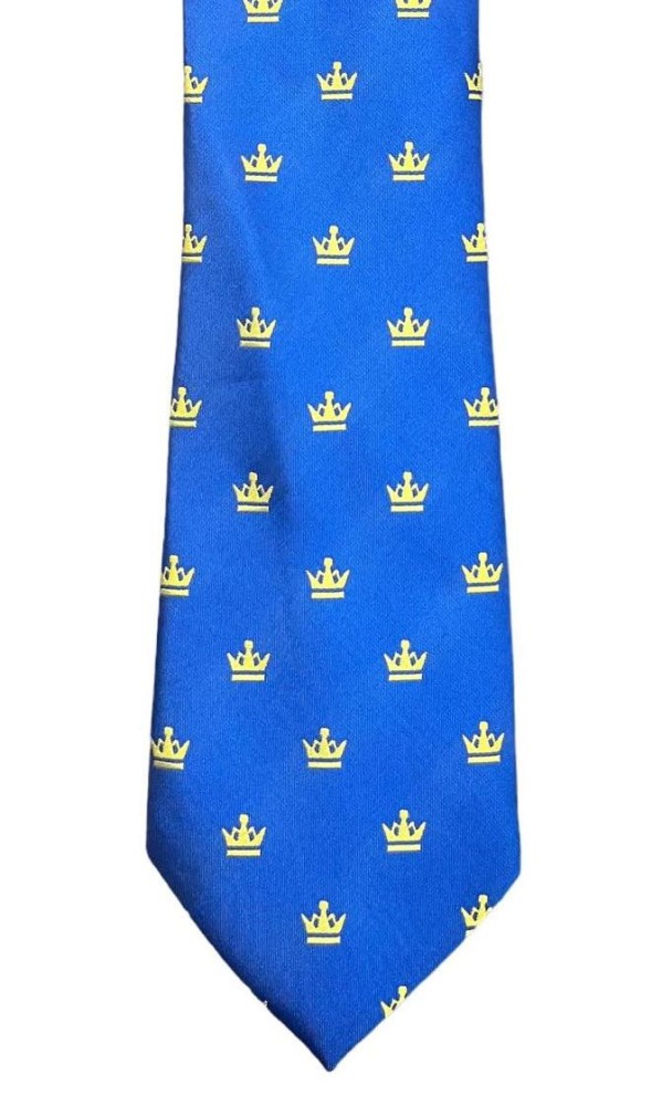 Blue Crown Chess Tie