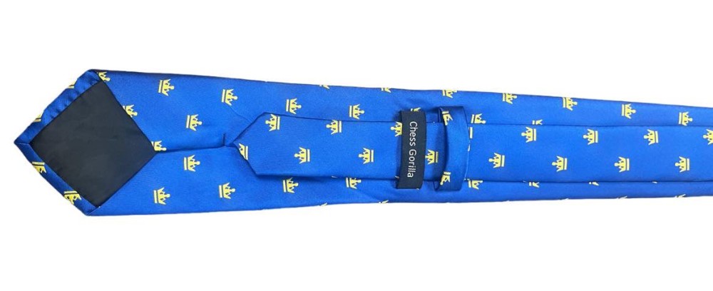 Blue Crown Chess Tie