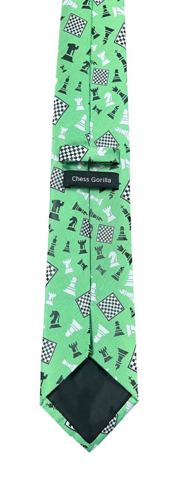 Green Jumble Chess Pieces Tie
