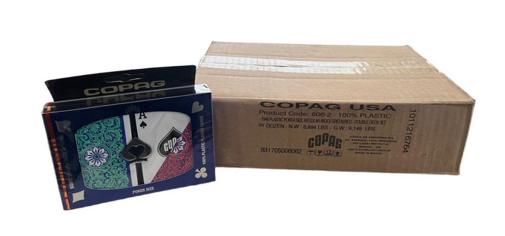 Poker Regular Index 1546 Green Red Case COPAG Playing Cards