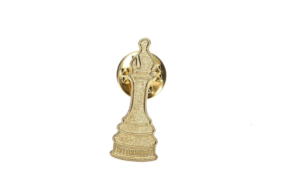 Gold Chenile Metal Chess Pins - King - Queen - Bishop - Knight - Pawn