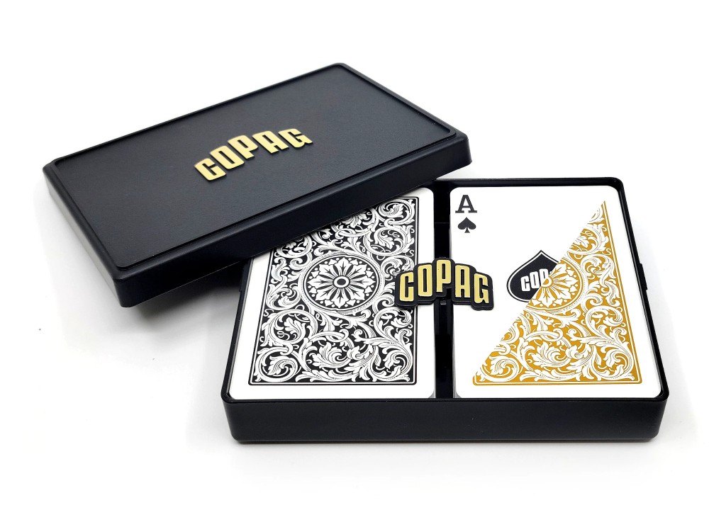 Bridge Regular Index 1546 Black & Gold COPAG Playing Cards Plastic