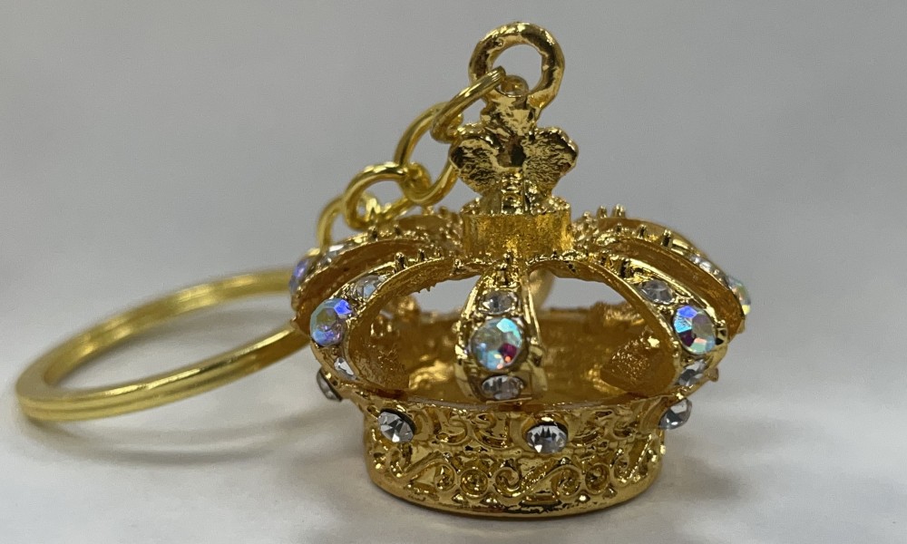 King's Crown Metal Gold Colored Keychain