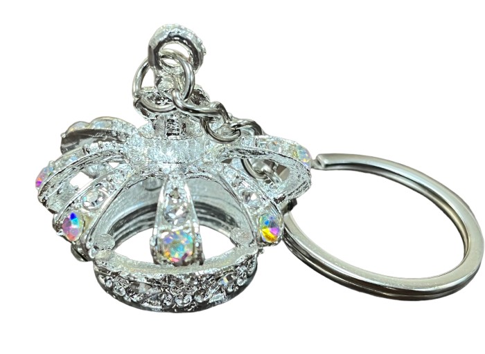King's Crown Metal Silver Colored Keychain