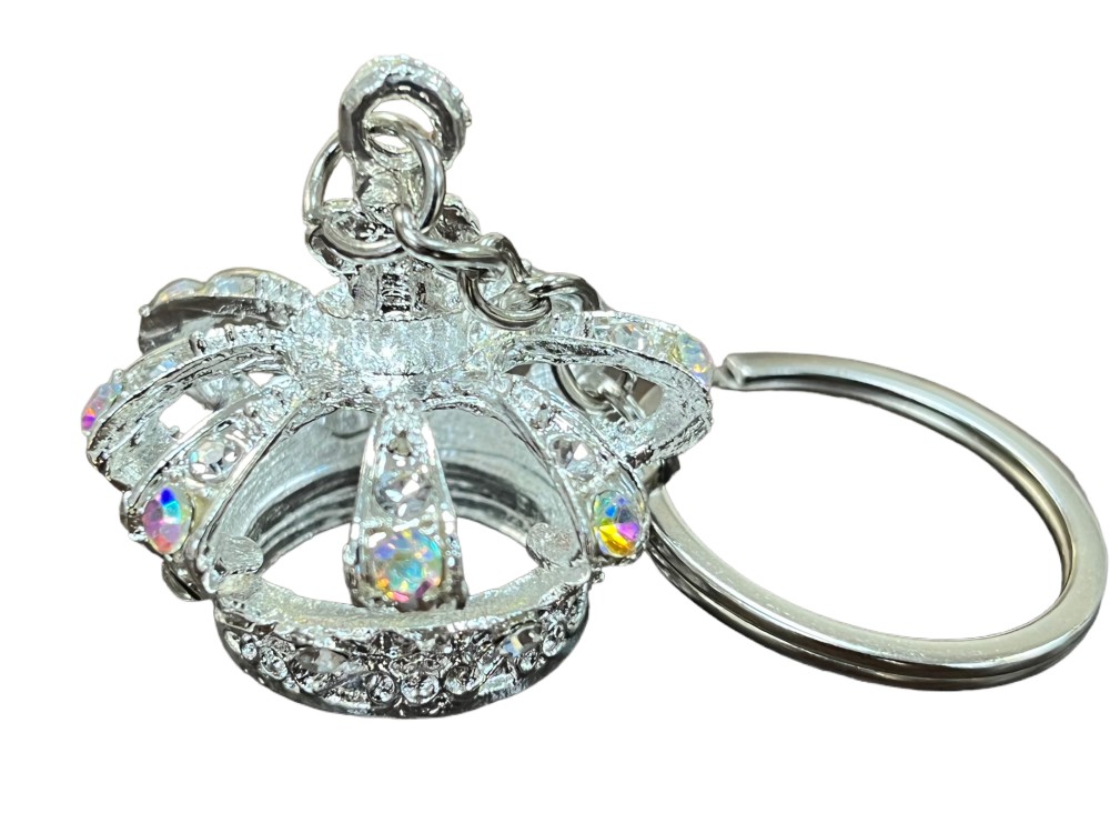 King's Crown Metal Silver Colored Keychain