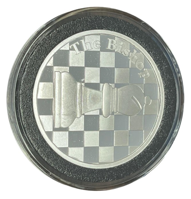 Chess Coin - The Bishop: 1 Troy Oz .999 Silver Round - 1 9/16 in. Dia.