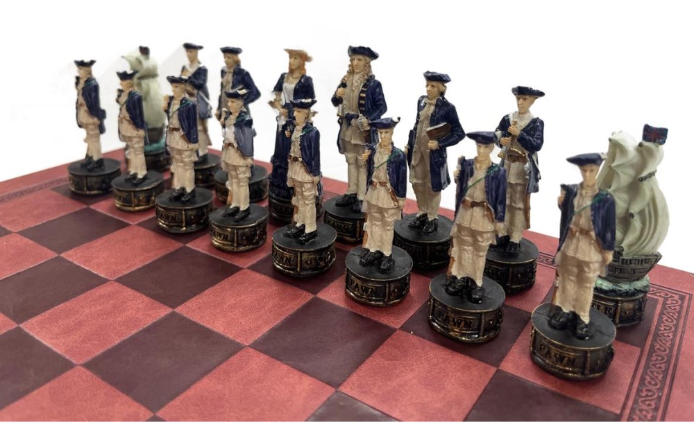 The Pirates Resin Theme Chess Pieces w Leather Board