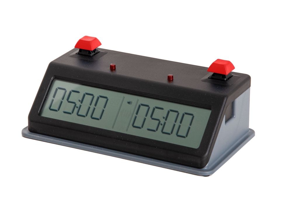 Z MART Tap - n - Set Digital Chess Clock: Red Button - LCD Display