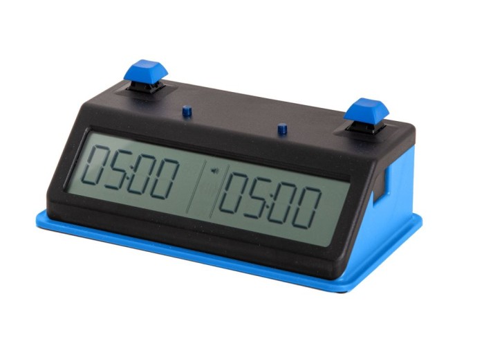 Z MART Tap - n - Touch Digital Chess Clock: Blue Button - LCD Display