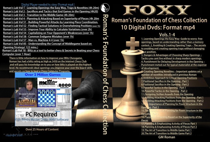 Roman's Foundation of Chess Collection - 10 Digital DVDs