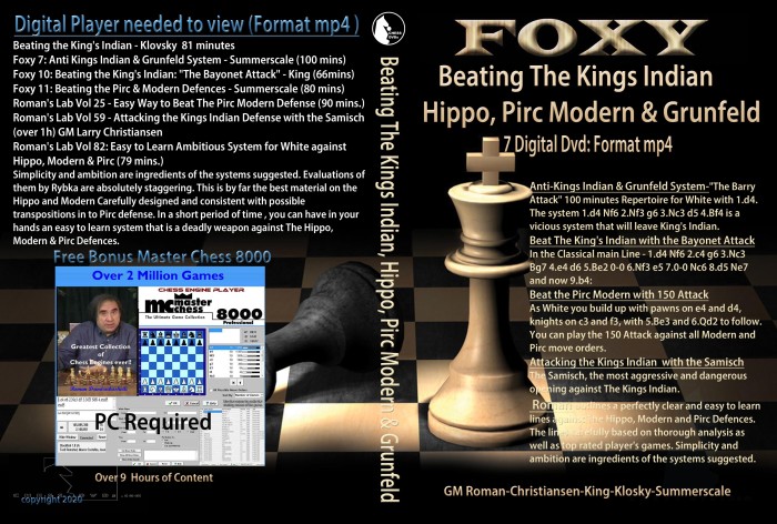 Beating King's Indian, Hippo, Pirc Modern & Grunfeld (7 Digital DVDs)