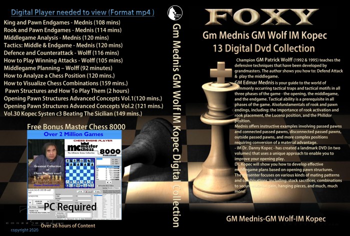 GM Mednis, GM Wolff & IM Kopec Collection - 13 Digital DVDs