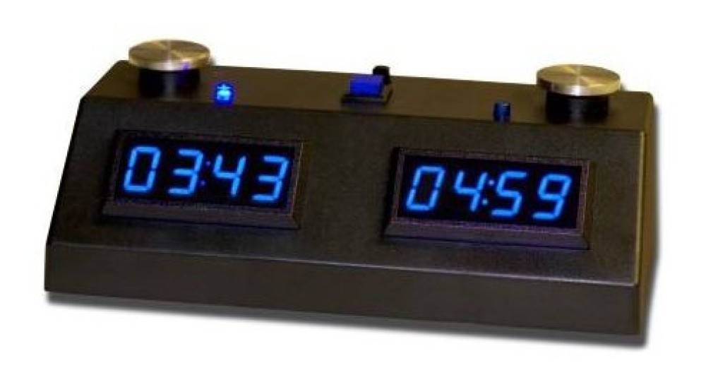 Z MART ZMF-II Digital Chess Clock: Blue LED Display /w Black Case