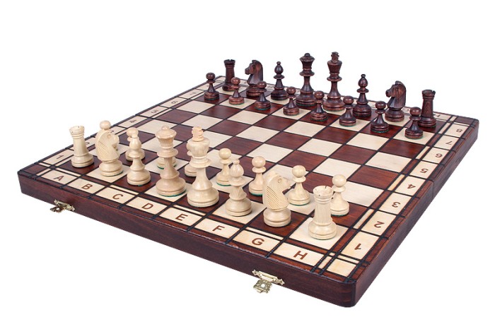 Chess Set Jowisz Champion Polish Wood - Folding Board and Chess Pieces