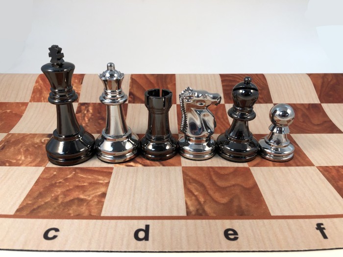 Bobby Fischer Metal Ultimate Chess Pieces - Wood Floppy Board