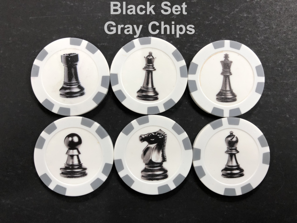 Set of 6 Chess Poker Chips