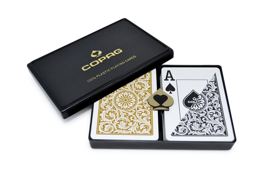 COPAG 1546 - Black/Gold - Super Index - Poker Playing Cards