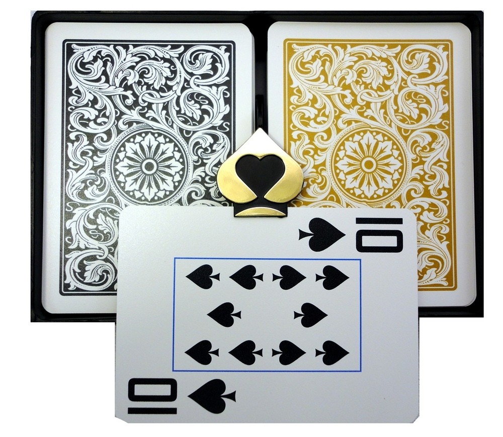 COPAG 1546 - Black/Gold - Super Index - Poker Playing Cards