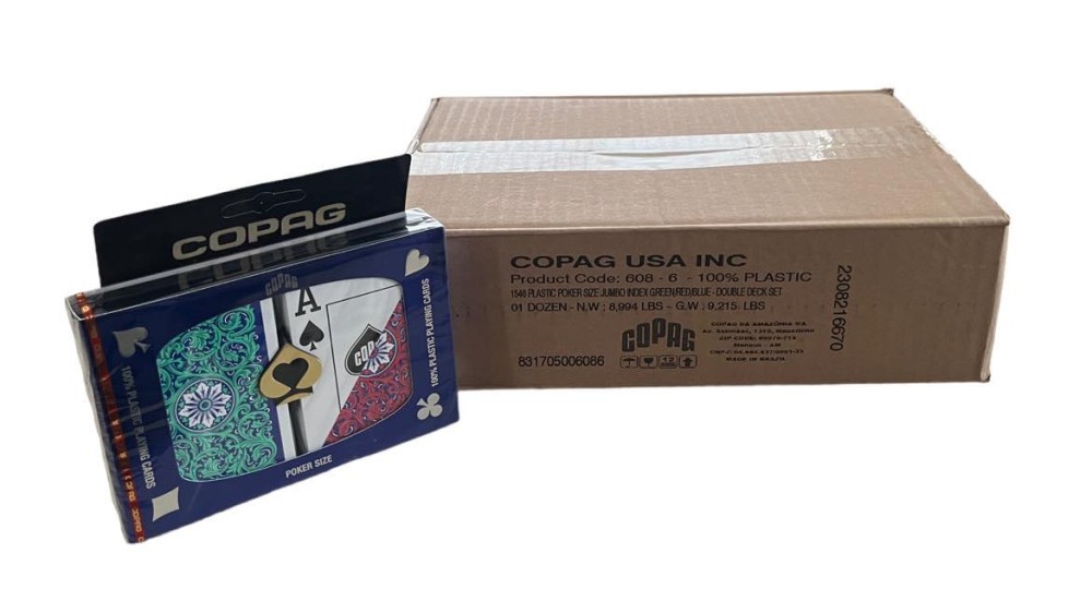 Poker Super 1546  Green/Red  Case - 12 Dual Decks COPAG