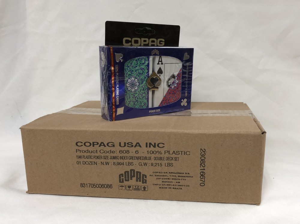 Poker Super 1546  Green/Red  Case - 12 Dual Decks COPAG