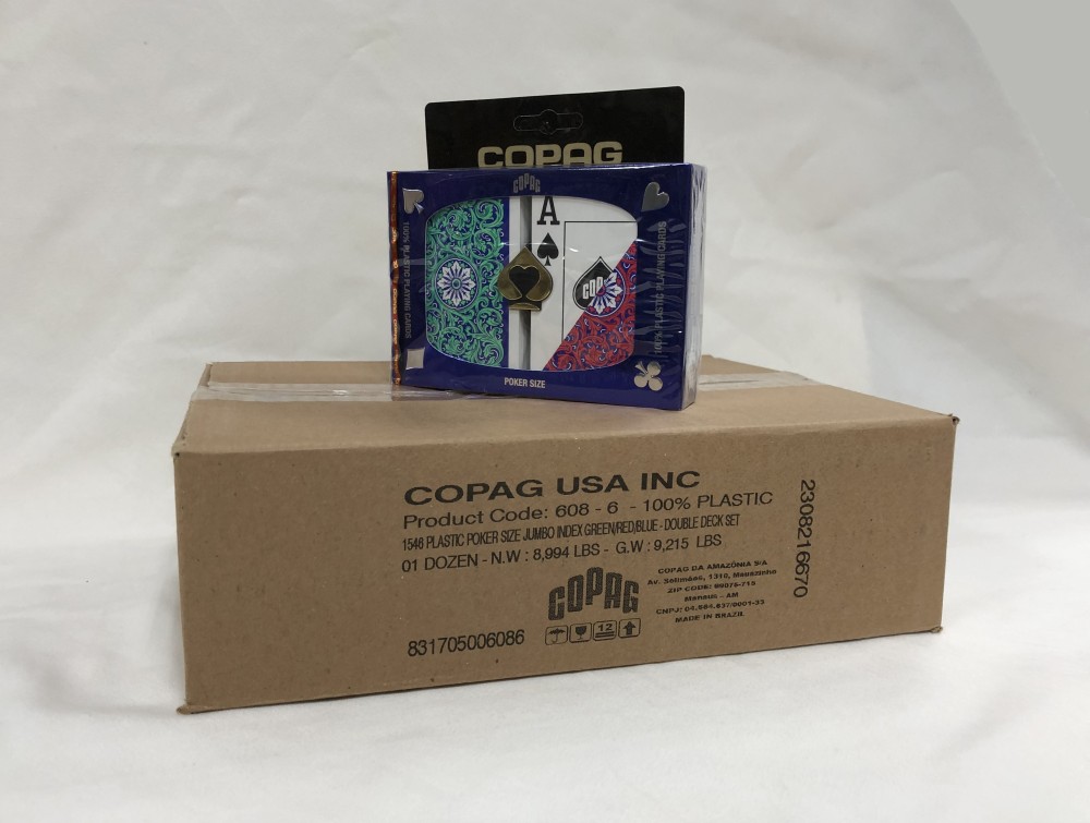 Poker Super 1546  Green/Red  Case - 12 Dual Decks COPAG