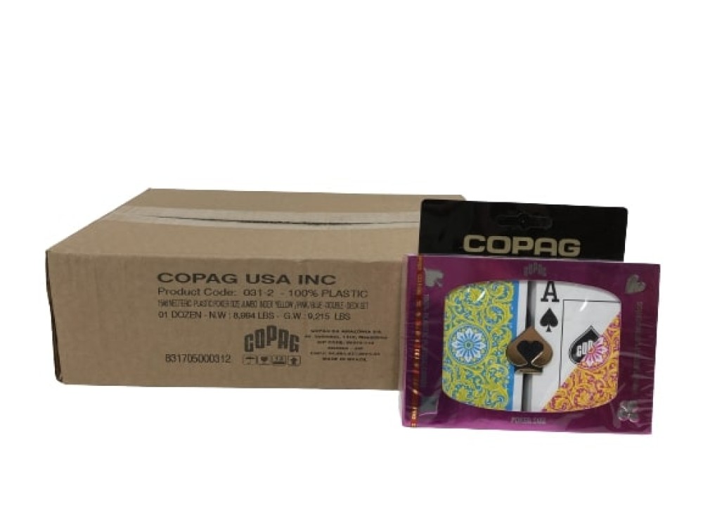 Poker Super 1546 Blue/Pink/Yellow Case COPAG Playing Cards