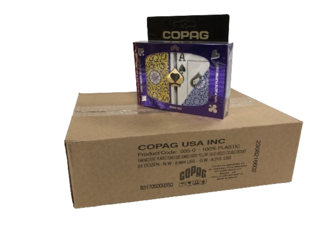 Poker Super Index 1546 Blue Yellow 12 Deck Case COPAG