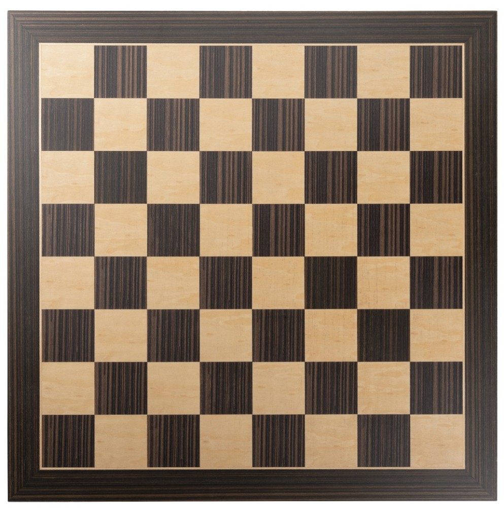 Deluxe Chess Board – Zebra & Natural Wood - 21 inches