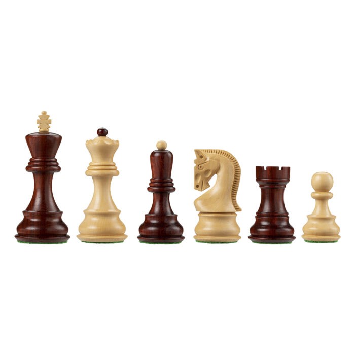 Zagreb Wood Chess Pieces – Red wood / Boxwood – 3.7 inch King