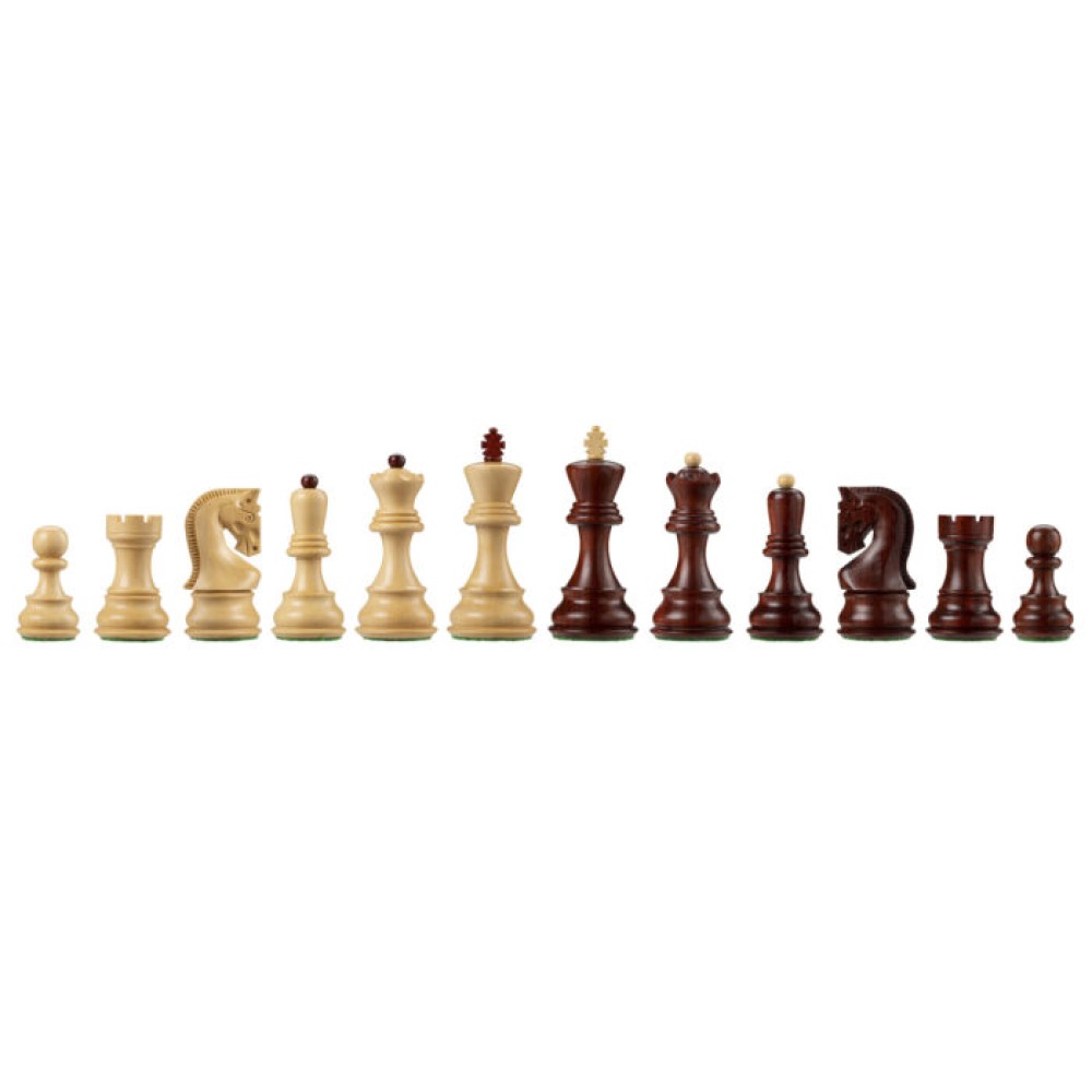Zagreb Wood Chess Pieces – Red wood / Boxwood – 3.7 inch King