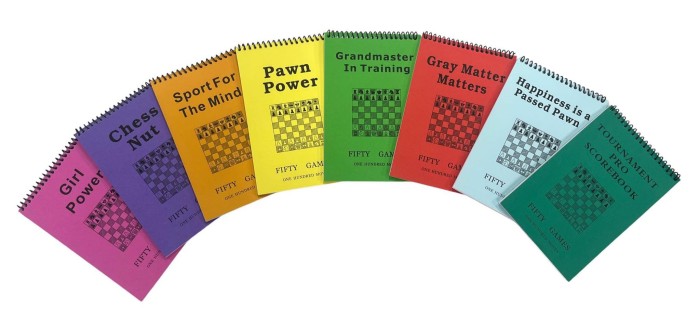 Set of 5 Chess Scorebooks / Notation Pads / You Pick