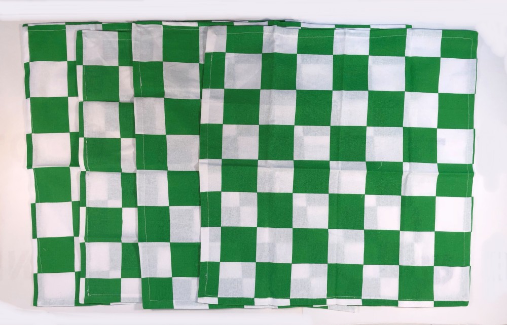 Chess Napkins - Green & White - 100% cotton - 19X19 inch