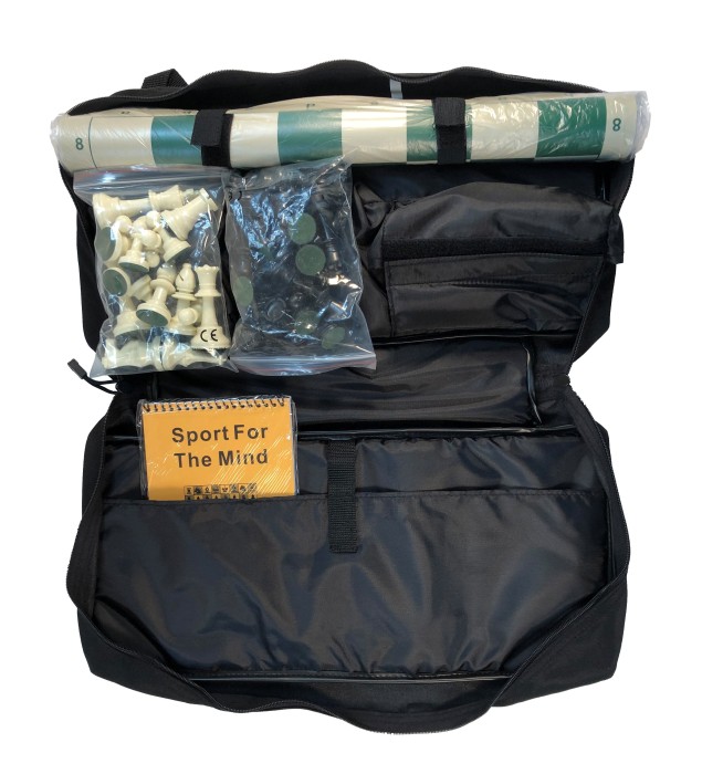 BACKPACK CHESS COMBO: Bag/Board/Chess Pieces/Scorebook