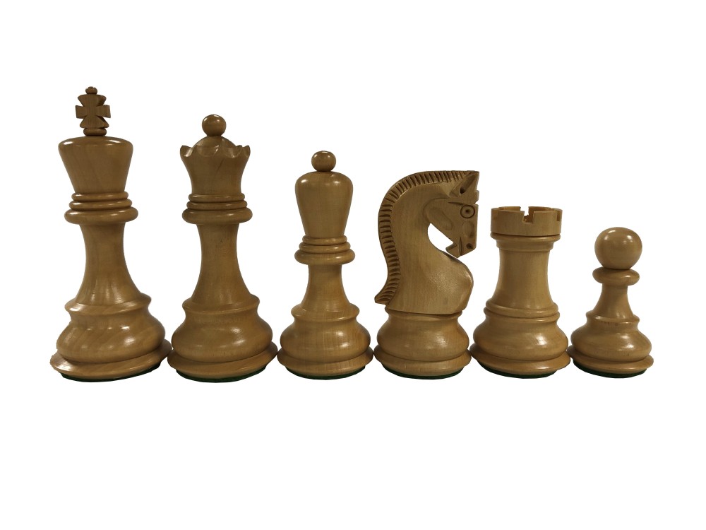 3 3/4" Olde Russian Babulwood Chess Set: 4Qs - 3X Weight