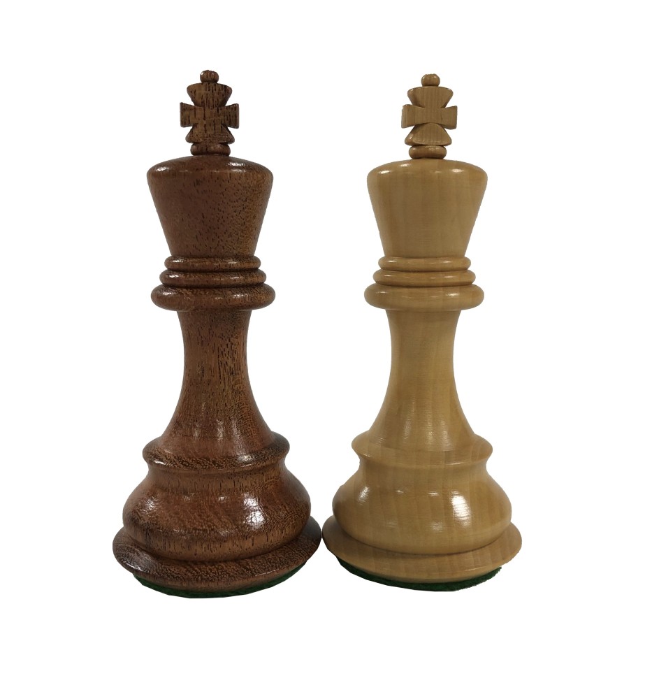 3 3/4" Olde Russian Babulwood Chess Set: 4Qs - 3X Weight