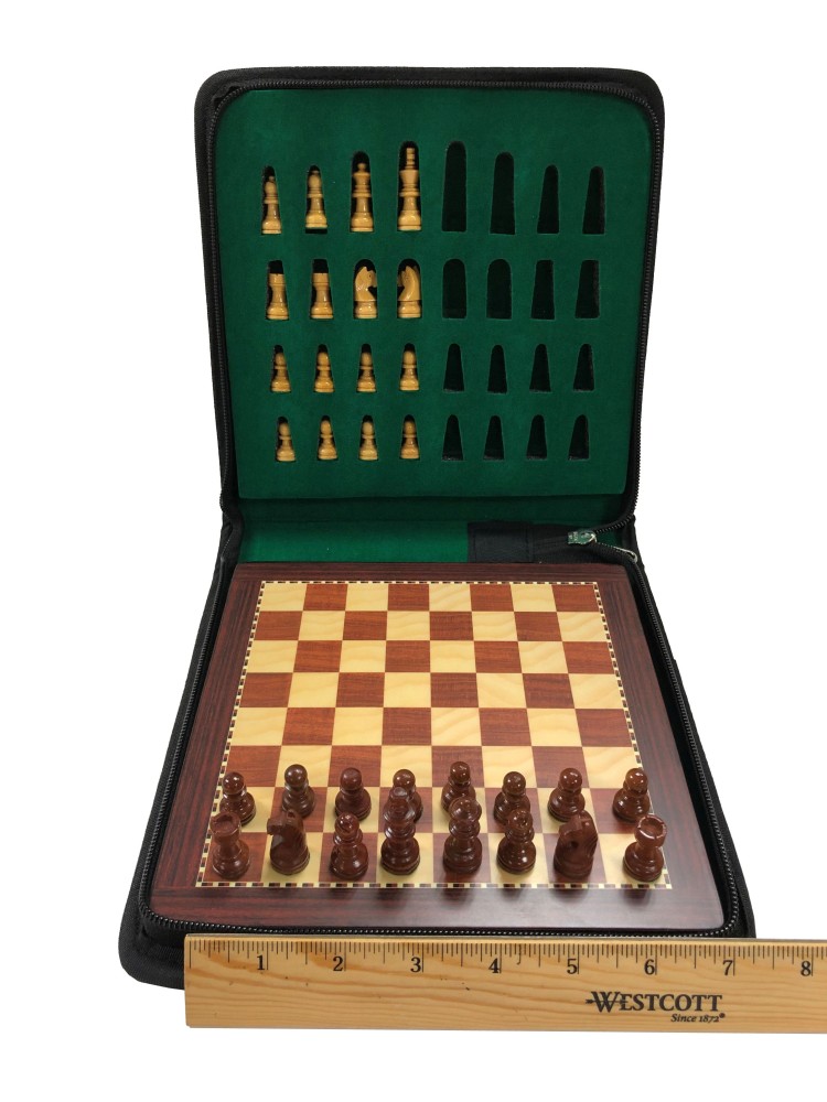 7 3/4 Wood Magnetic Travel Chess Set