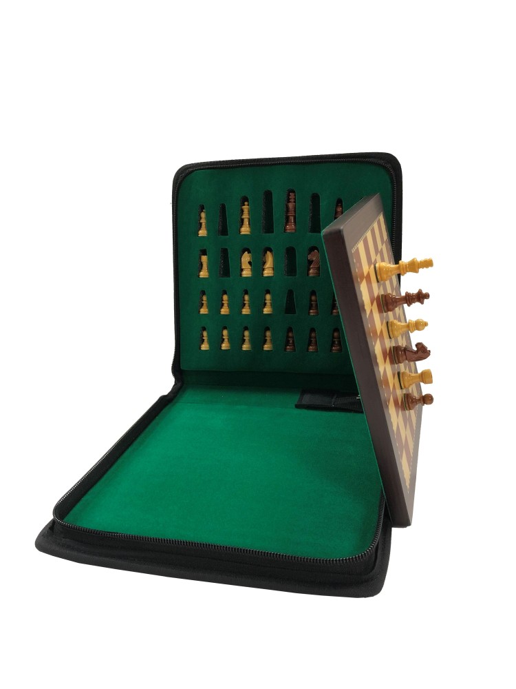 7 3/4 Wood Magnetic Travel Chess Set
