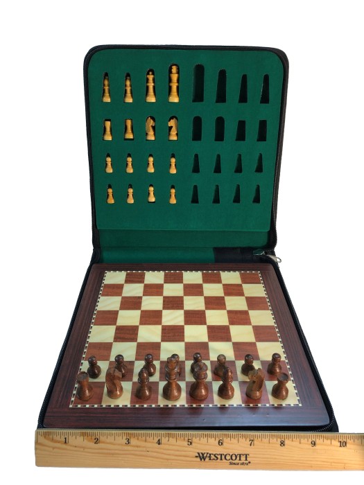 Medium 9 3/4 Wood Magnetic Travel Chess Set - 9 3/4 X 9 3/4