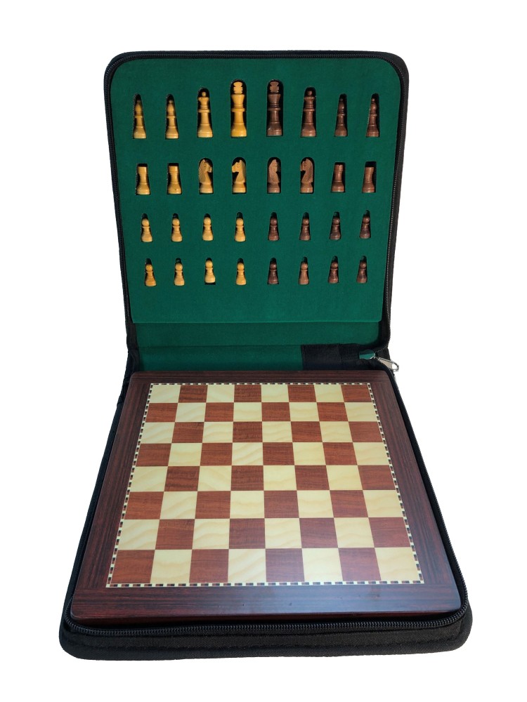 Medium 9 3/4 Wood Magnetic Travel Chess Set - 9 3/4 X 9 3/4