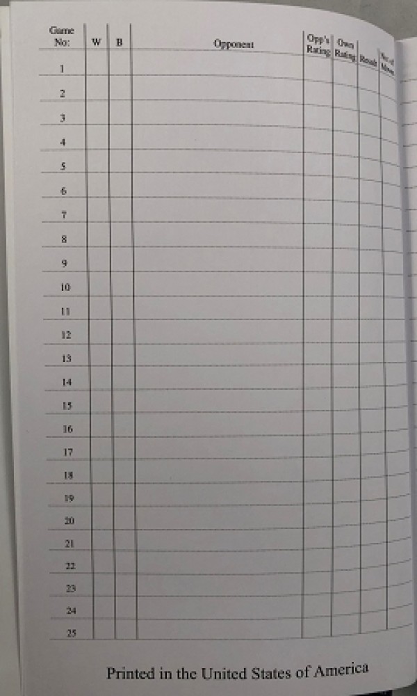 Brown Chess Hardcover Scorebook