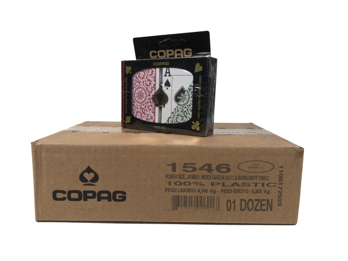 Poker Super Index 1546 Green Burgundy COPAG Case