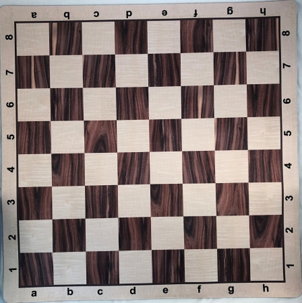 Fleur-de-lis Babul Wood Weighted Chess Set  w/ Wood Grain Floppy Board