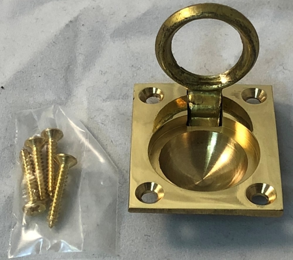 Brass Flush Ring Drawer/Door  Pull