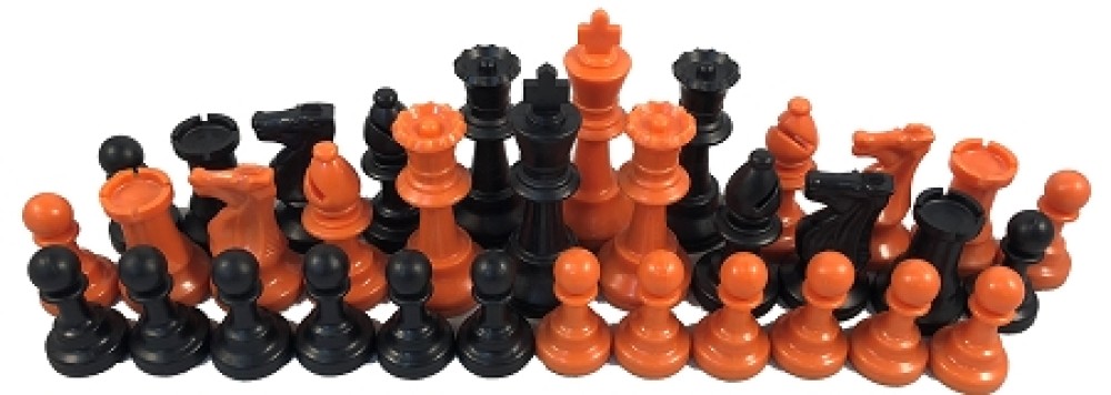 Orange & Black Chess Set