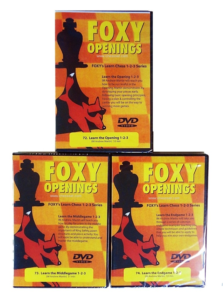 Foxy Chess DVDs Opening, Middle & End Game Set 72, 73 & 74