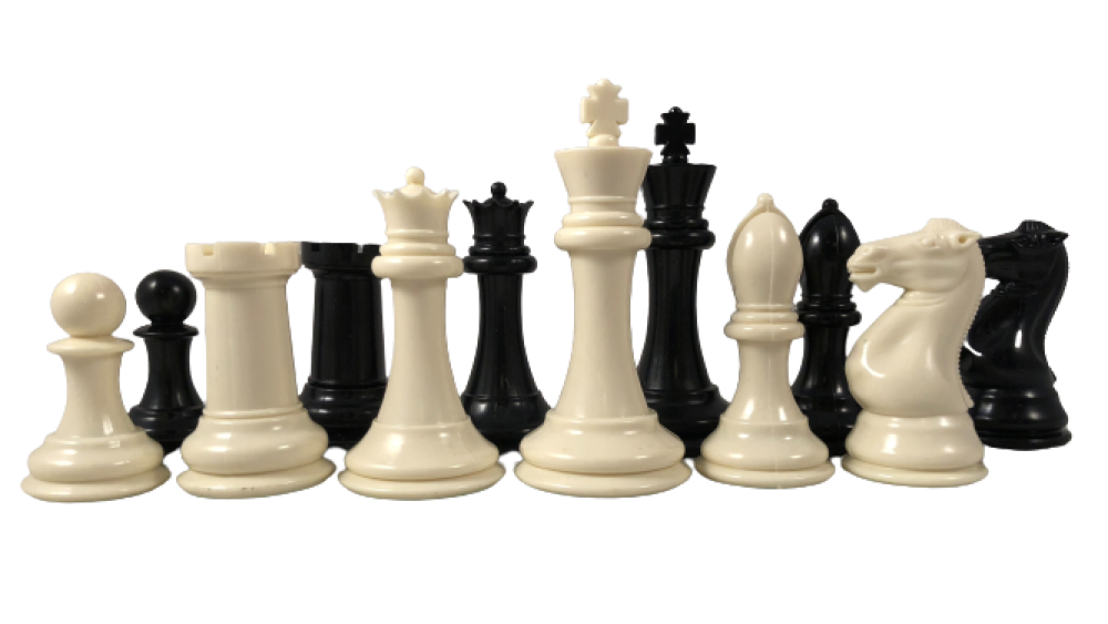 Big Knight - Plastic Chess Set - Heavily Weighted 3lbs+ - 4 in. King