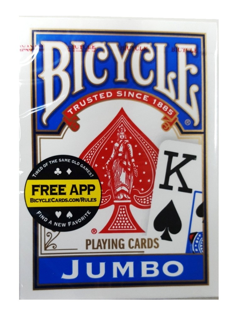 Bicycle Playing Cards - Poker - Jumbo Index - Blue - New
